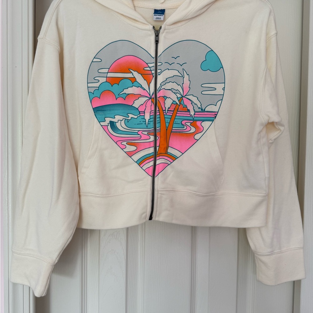 NWOT Old Navy Cream Zip-Up Hoodie